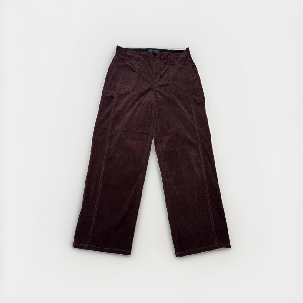 Democracy "Ab"Technology Corduroy Wide Leg Pants Women's 12 Dark Brown 34x28